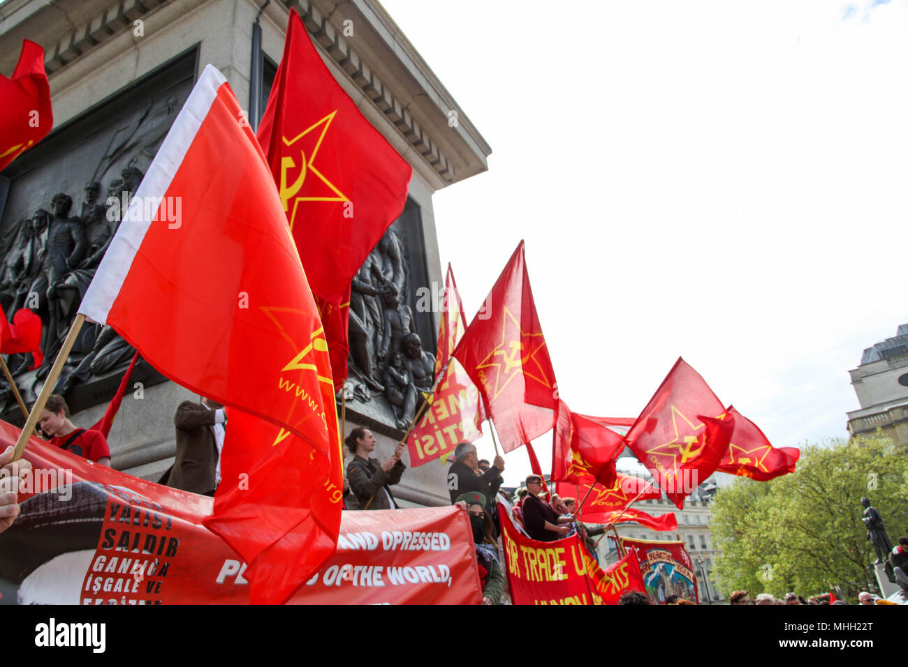 London, UK. 1st May 2018. Communist Party of Great Britain (Marxist-Leninist) at Mayday Credit: Alex Cavendish/Alamy Live News Stock Photo