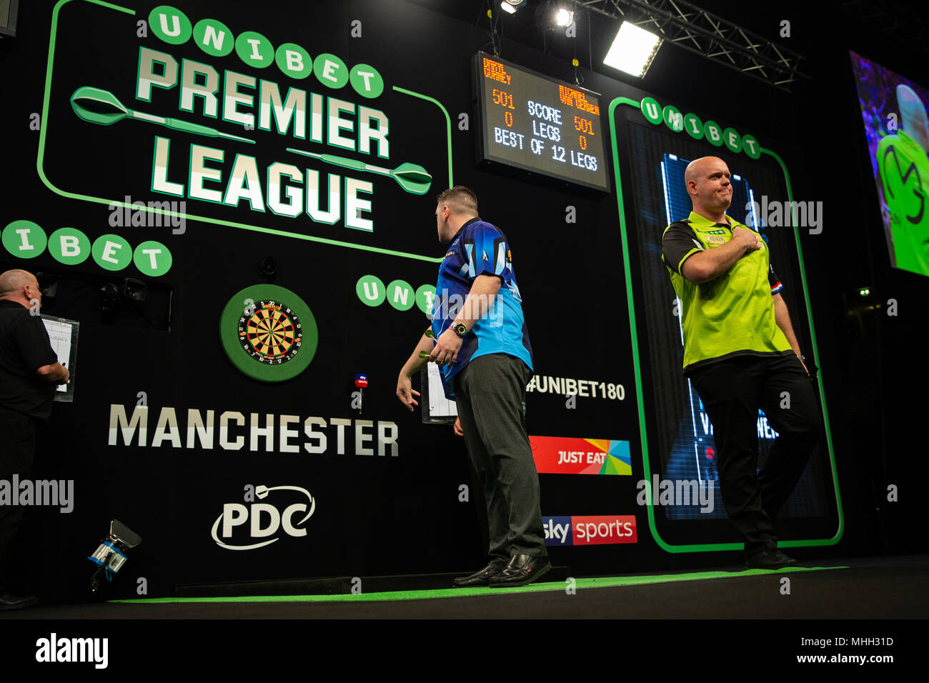 The Manchester Arena, Manchester, UK. 26th Apr, 2018. Unibet Premier League  Darts, Night 13; Daryl Gurney at the oche Credit: Action Plus Sports/Alamy  Live News Stock Photo - Alamy