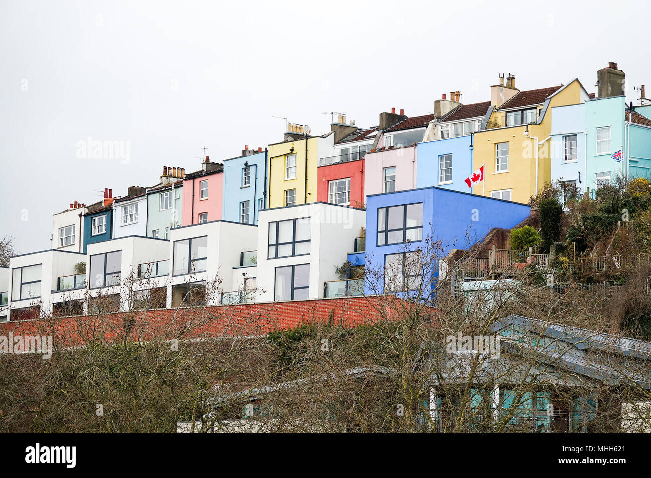 Painted houses in Bristol Stock Photo Alamy