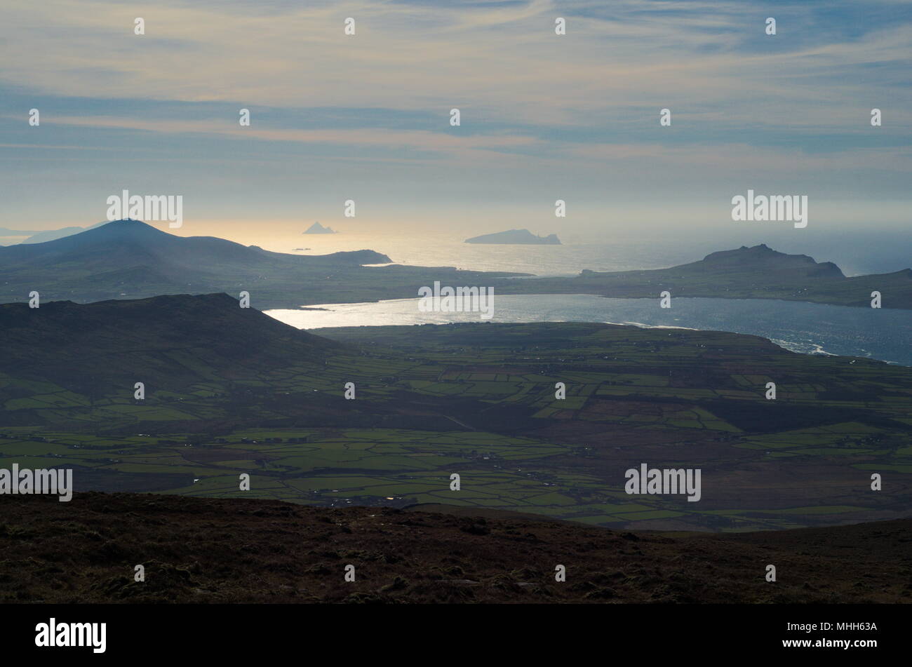 Mount Brandon trail overlooking the sea Stock Photo Alamy