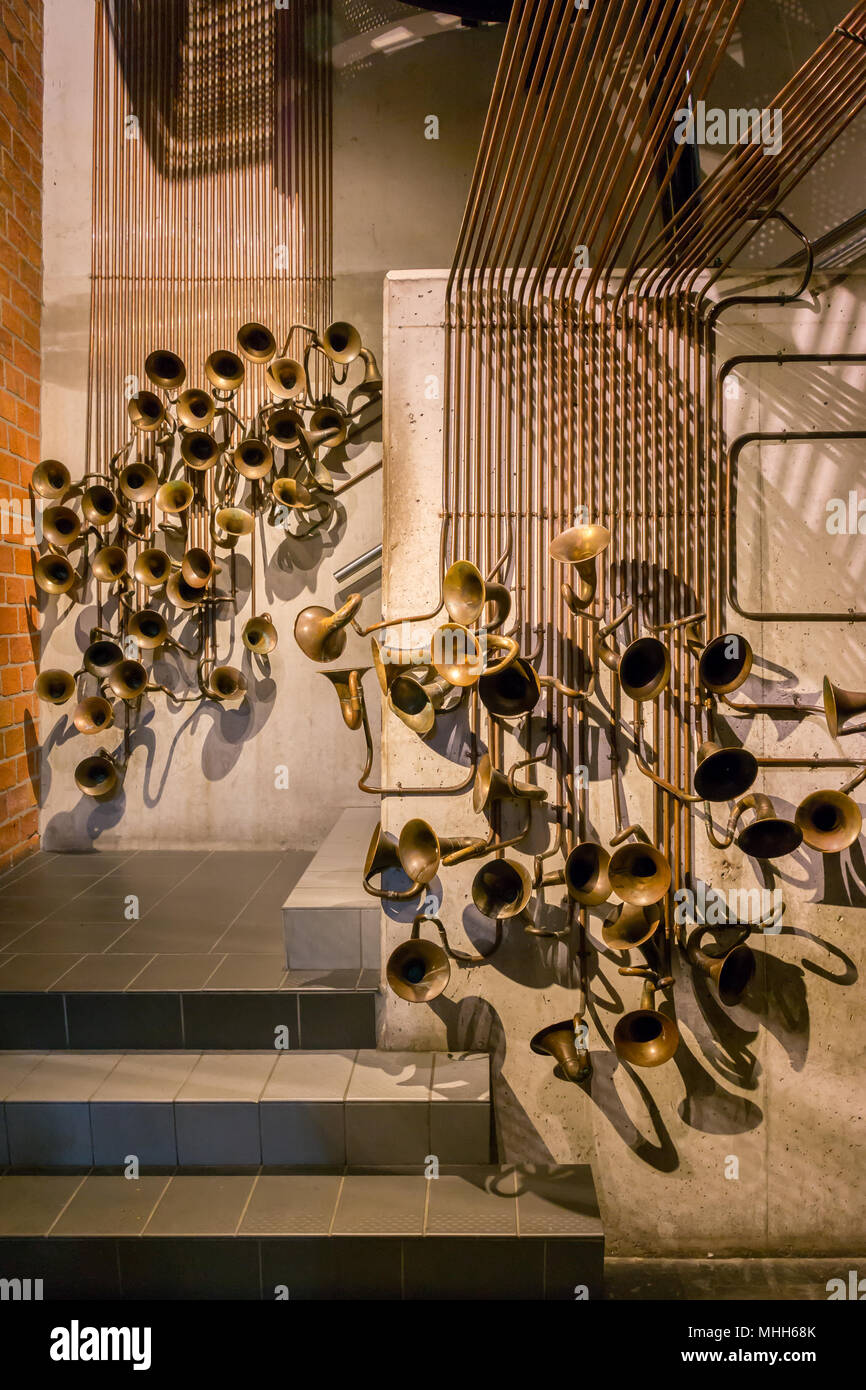 His Masters Voice, an artwork by Paul Vendel in the museum (Museonder) in the National Park Hoge Veluwe in Otterlo Stock Photo