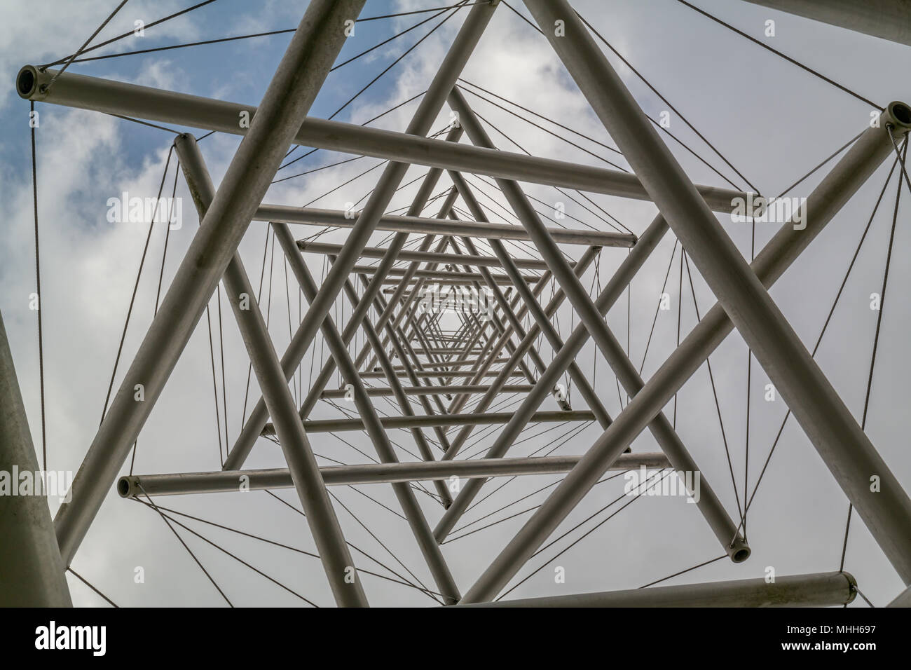 Needle Tower II by Snelson in the sculpture garden of the Kroller Muller Museum Stock