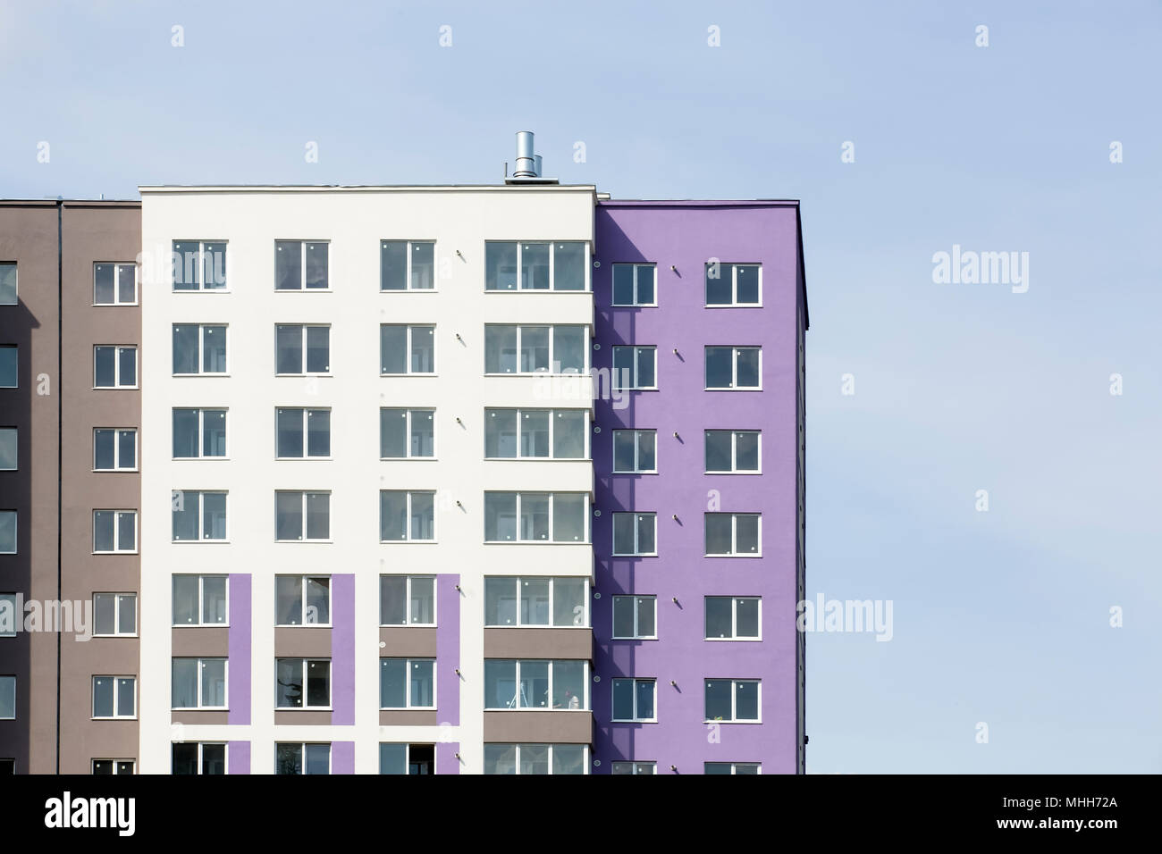 horizontal photo of a ready multi-apartment complex background image on a sky background Stock Photo