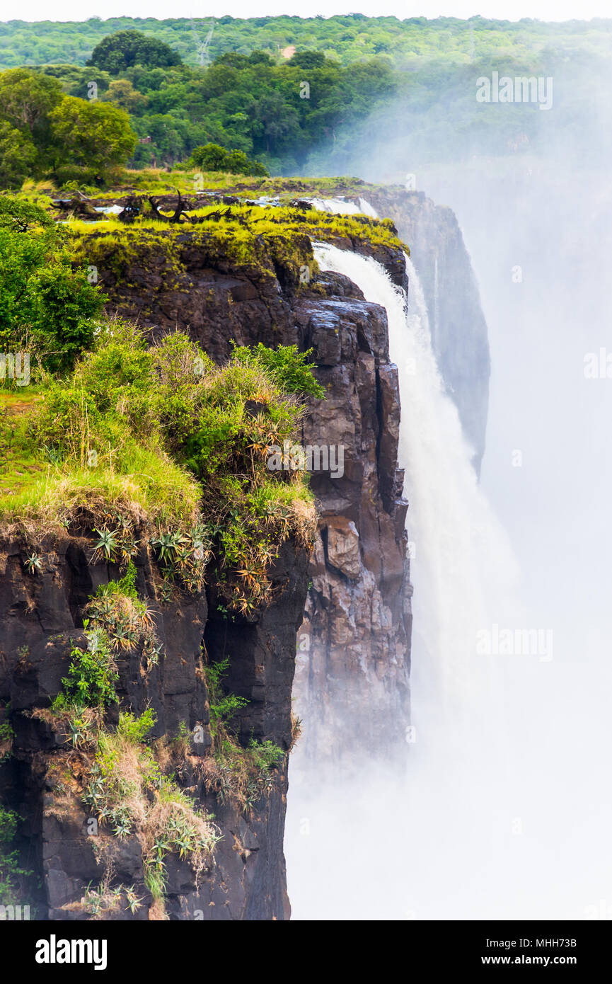 Beautiful view of the Victoria Falls, Zambezi River, Zimbabwe and Zambia Stock Photo