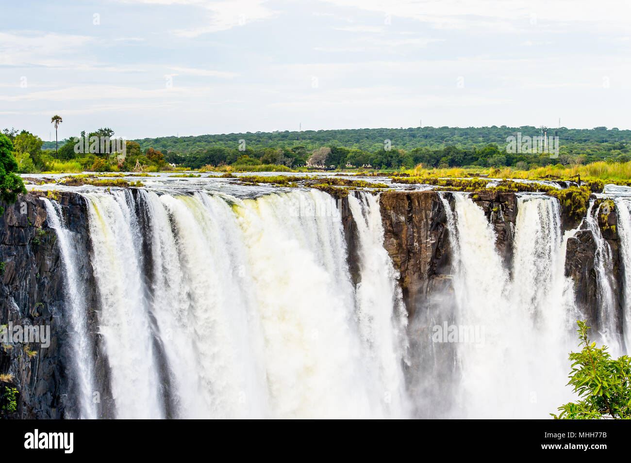 Amazing view of the Victoria Falls, Zambezi River, Zimbabwe and Zambia Stock Photo