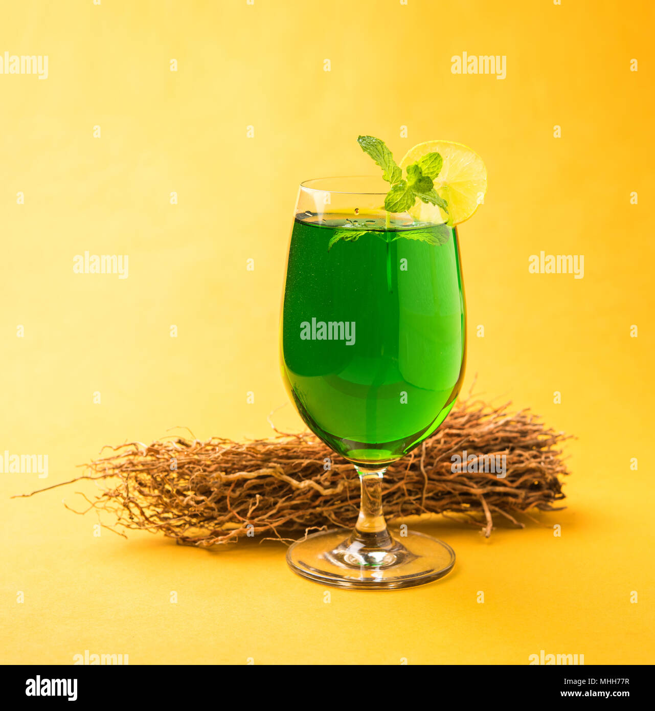 Green KHUS Sharbat or Vetiver grass extract or Chrysopogon zizanioides