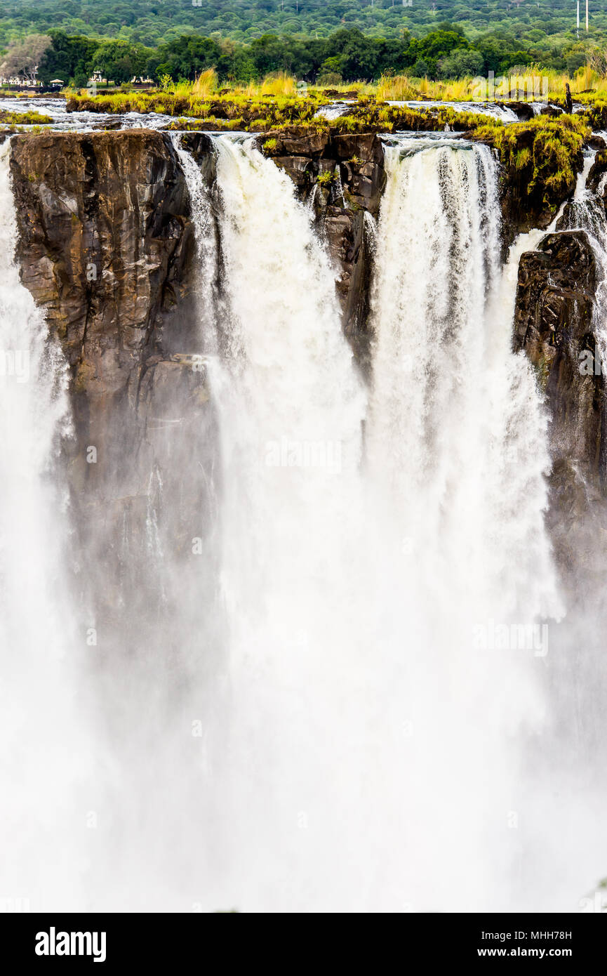 Amazing view of the Victoria Falls, Zambezi River, Zimbabwe and Zambia Stock Photo