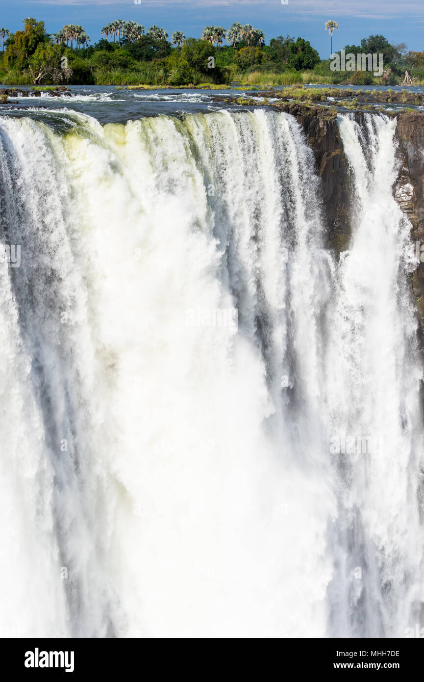 Spectacular view of Victoria Falls, Zambezi River, Zimbabwe and Zambia Stock Photo