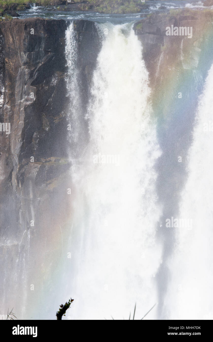 Spectacular view of Victoria Falls, Zambezi River, Zimbabwe and Zambia Stock Photo