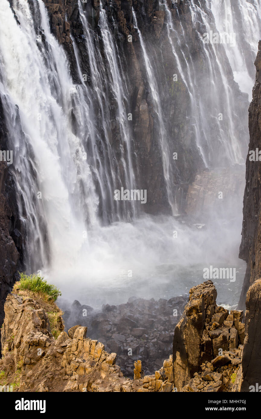 Scenic view of the Victoria Falls, Zambezi River, Zimbabwe and Zambia Stock Photo