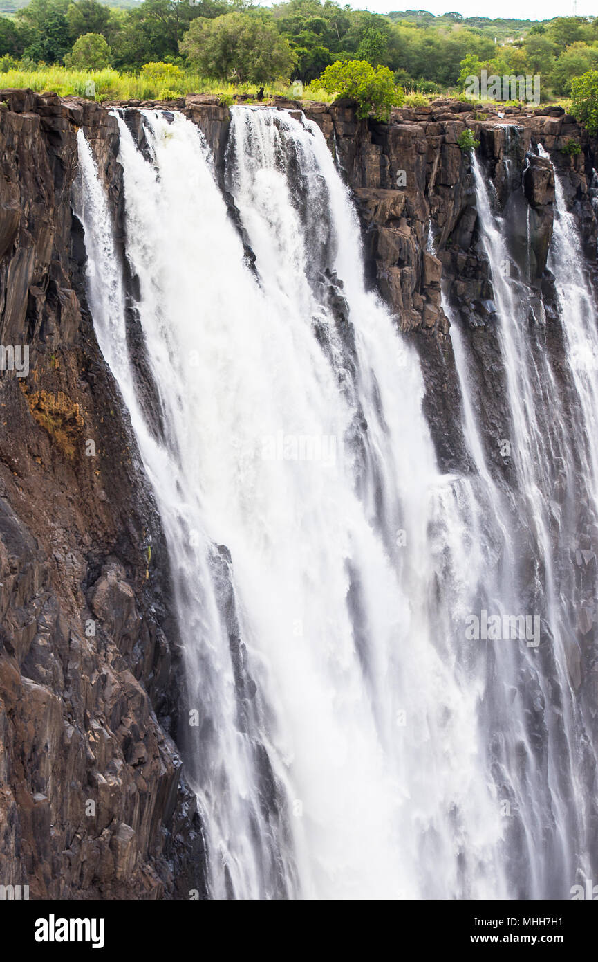 Scenic view of the Victoria Falls, Zambezi River, Zimbabwe and Zambia Stock Photo