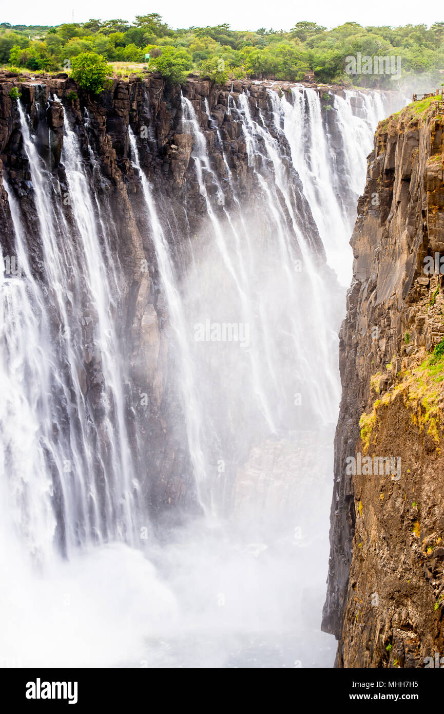 Scenic view of the Victoria Falls, Zambezi River, Zimbabwe and Zambia Stock Photo