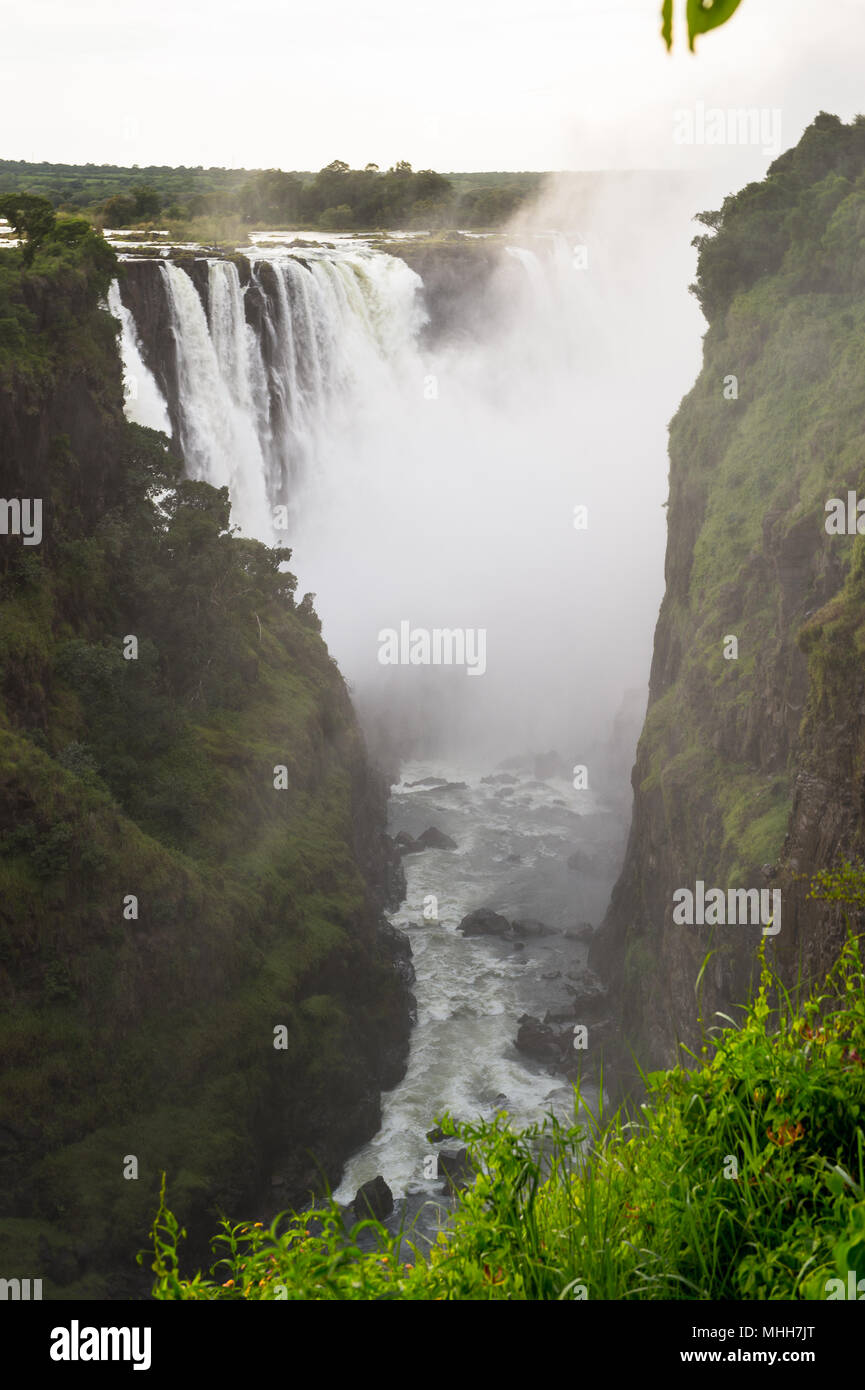 Amazing Victoria Falls, Zambezi River, Zimbabwe and Zambia Stock Photo