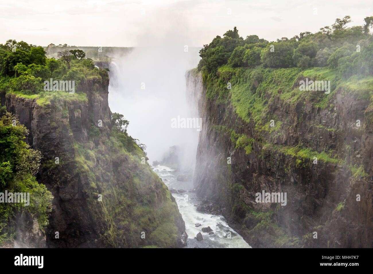 Amazing Victoria Falls, Zambezi River, Zimbabwe and Zambia Stock Photo