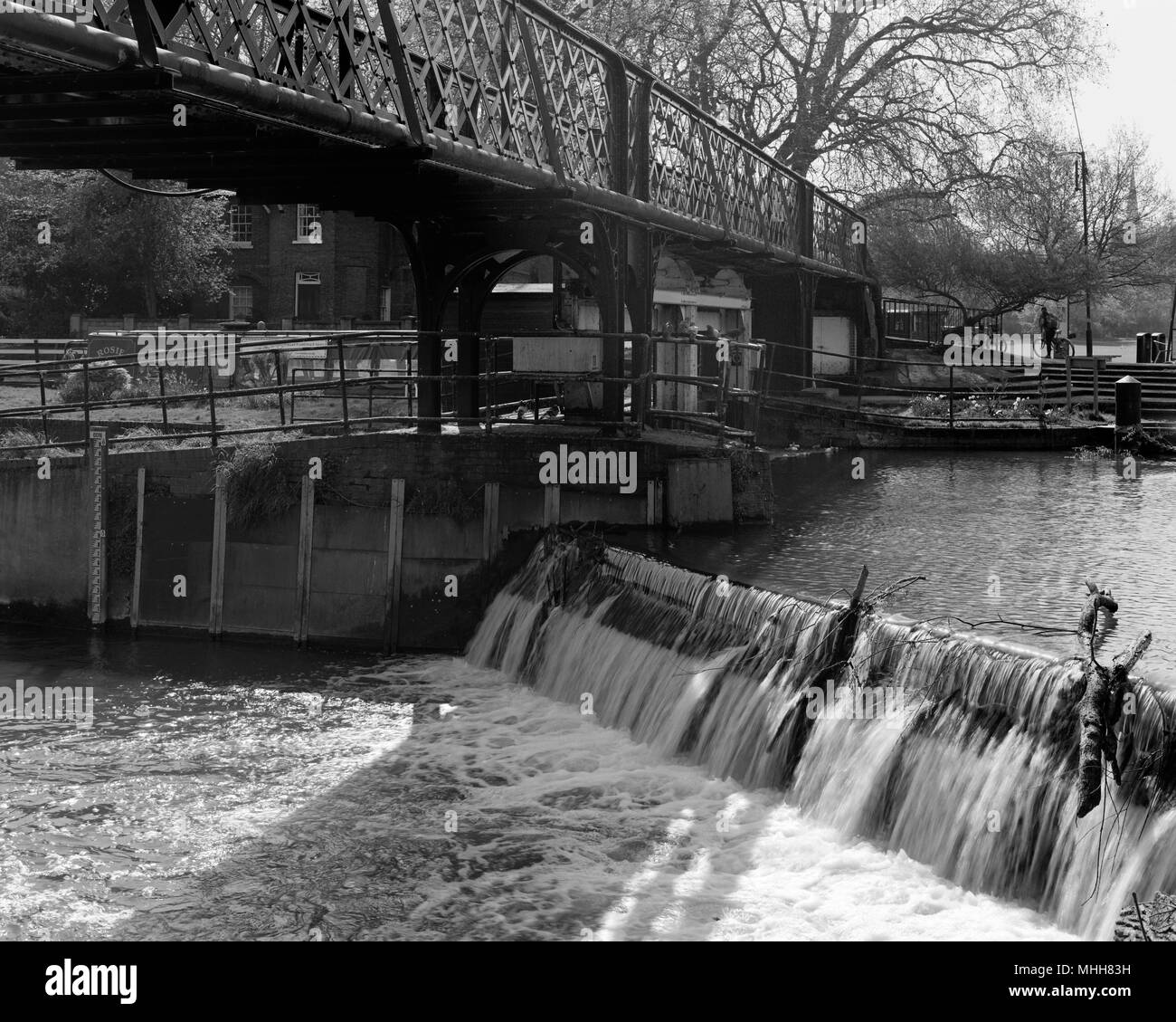 Jesus Lock on the River Cam in Cambridge Stock Photo