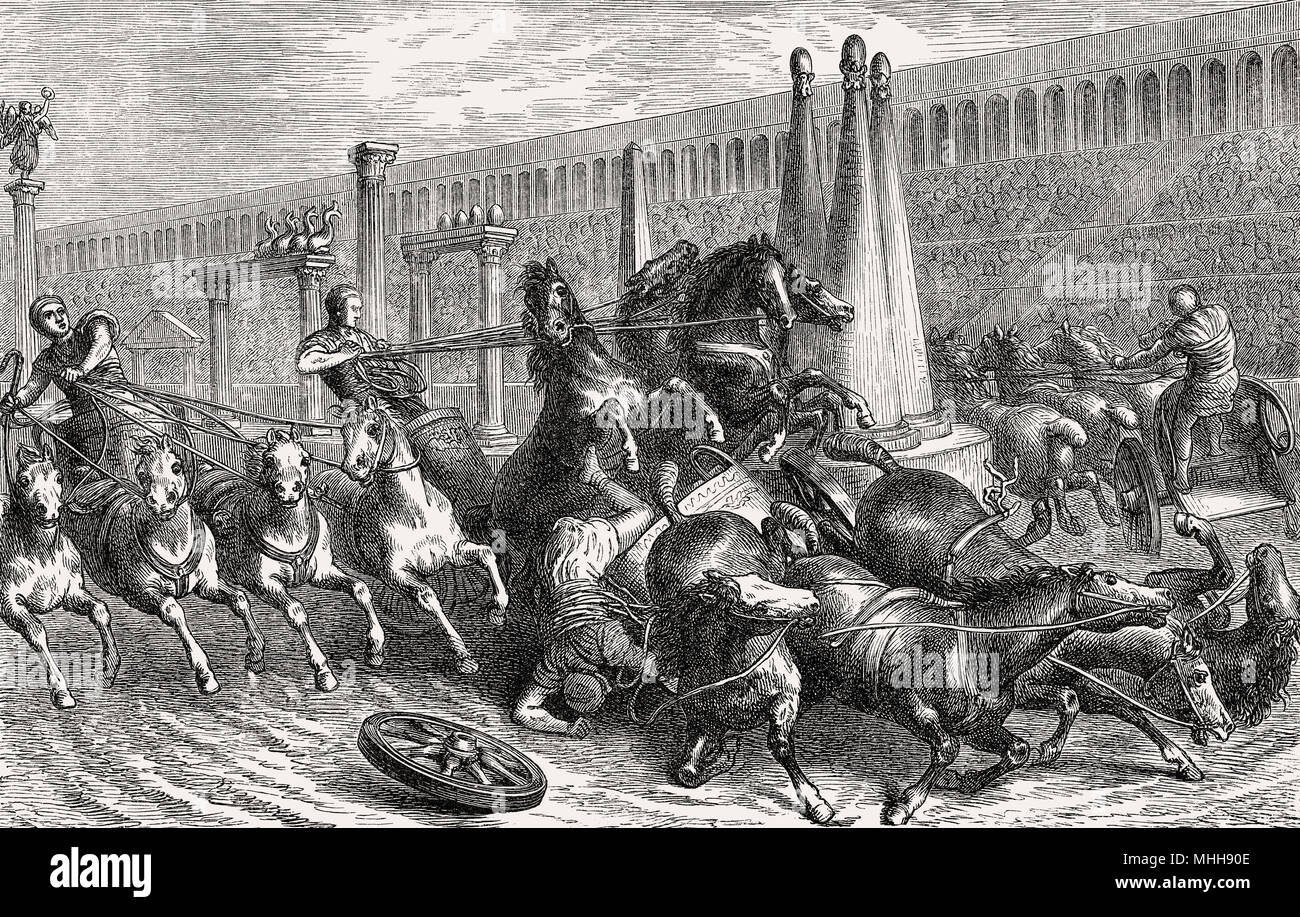 Chariot racer in ancient Rome Stock Photo