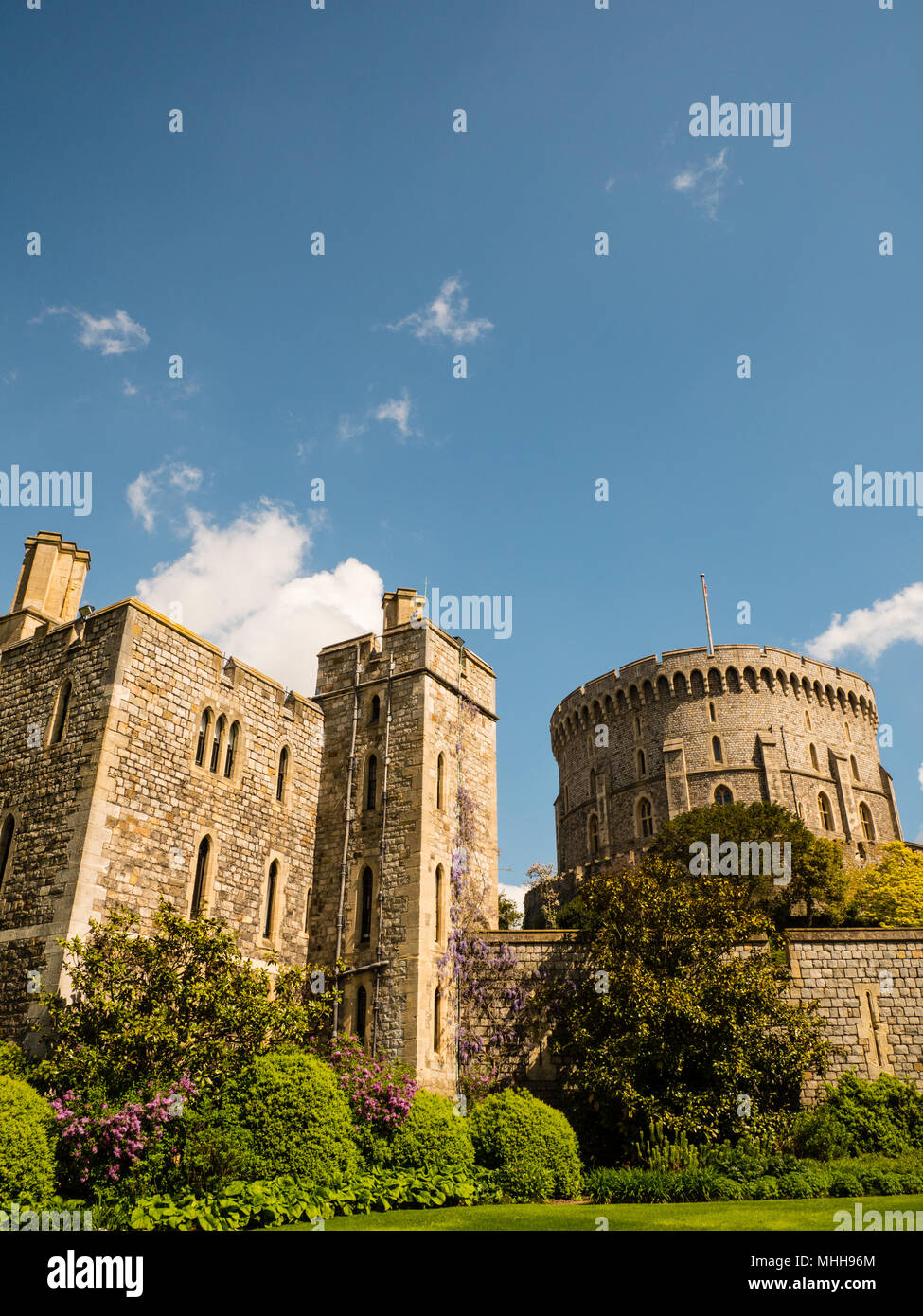 Henry III Tower, and Round Tower (The Keep), Windsor Castle, Windsor, Berkshire, England, UK, GB. Stock Photo