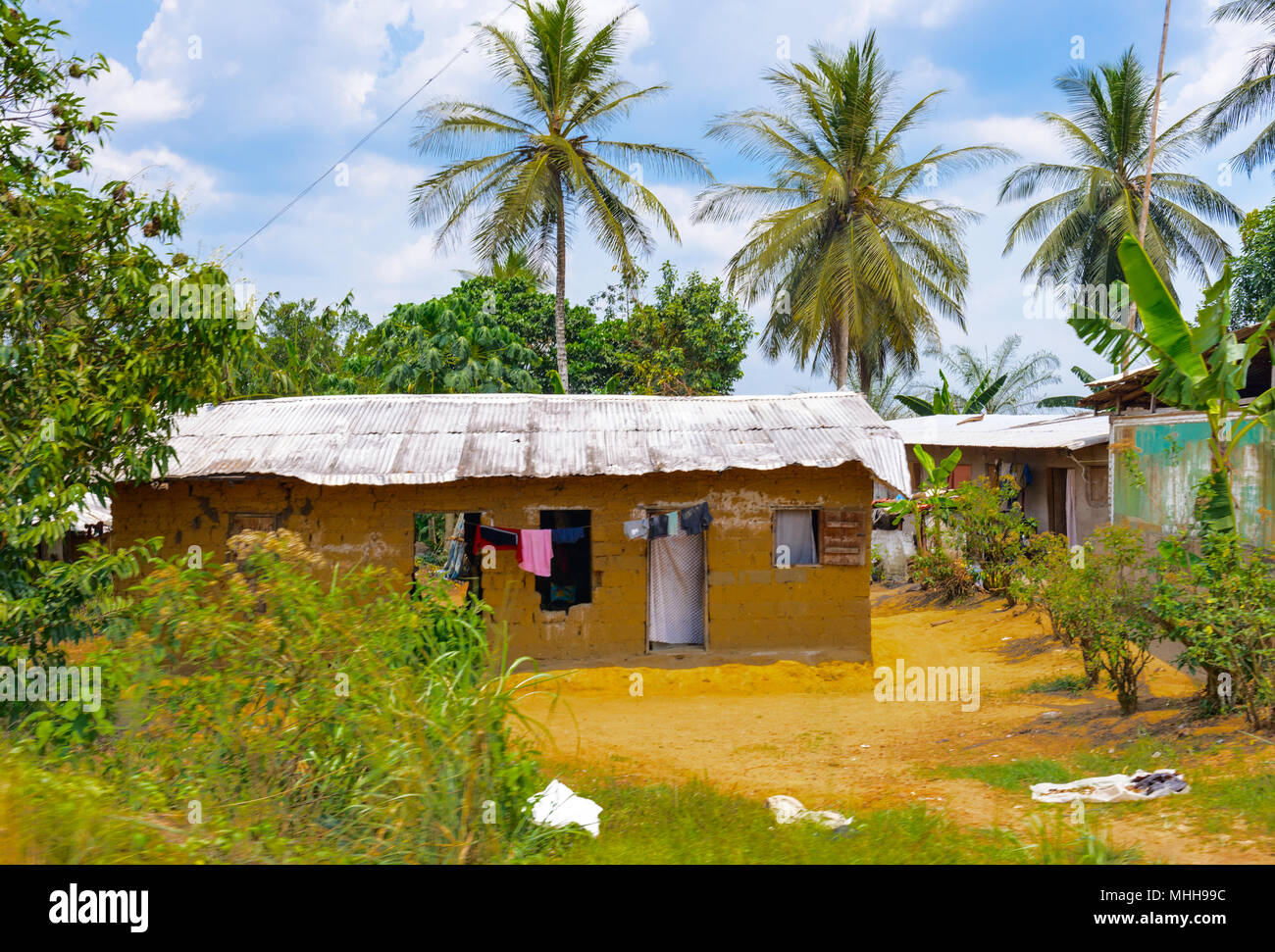 Cameroon nature and a living house Stock Photo - Alamy
