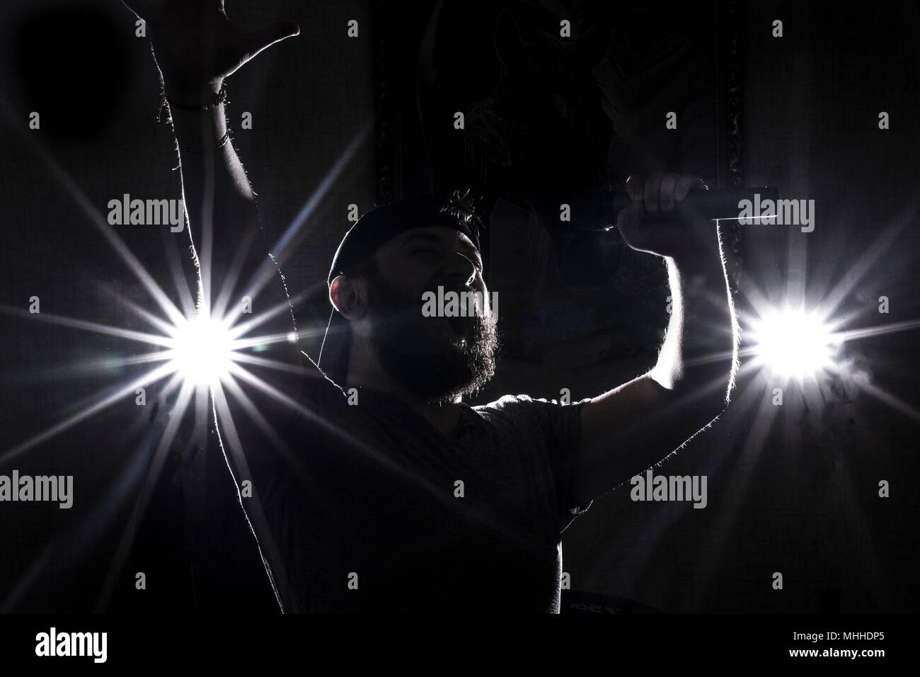 Man With A Microphone High Resolution Stock Photography and Images - Alamy