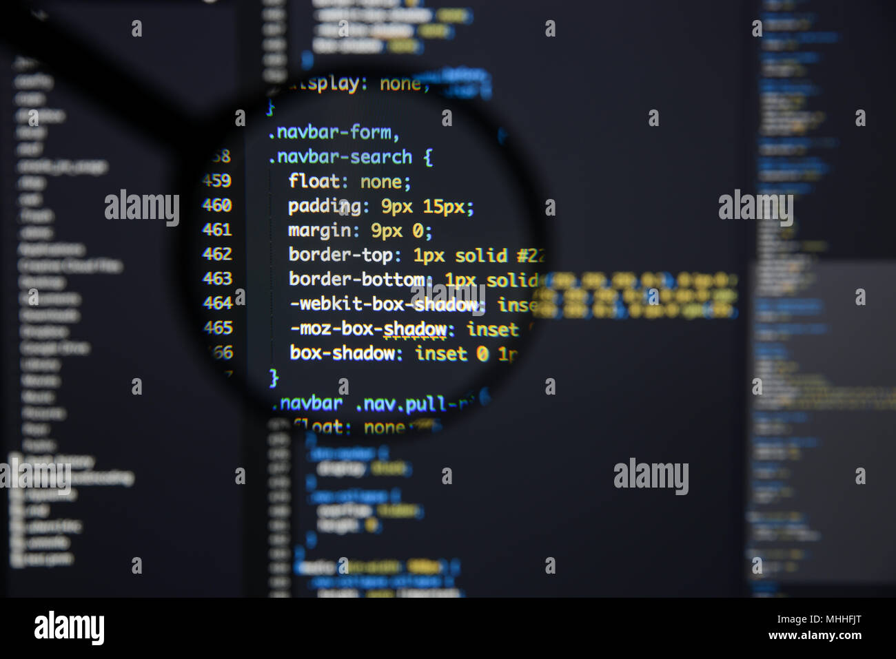 Real css code developing screen. Programing workflow abstract algorithm ...