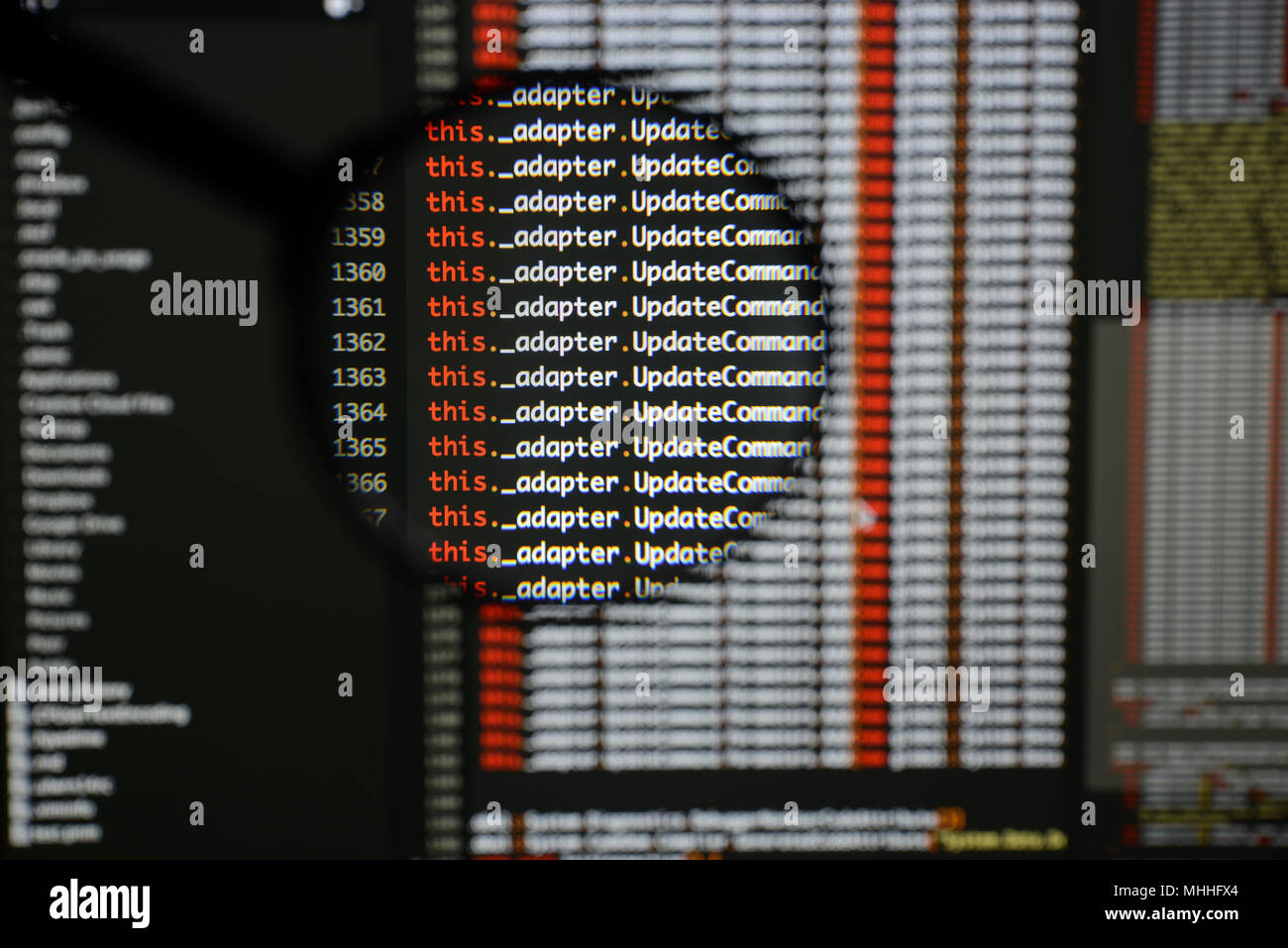 Real c# code developing screen. Programing workflow abstract algorithm ...