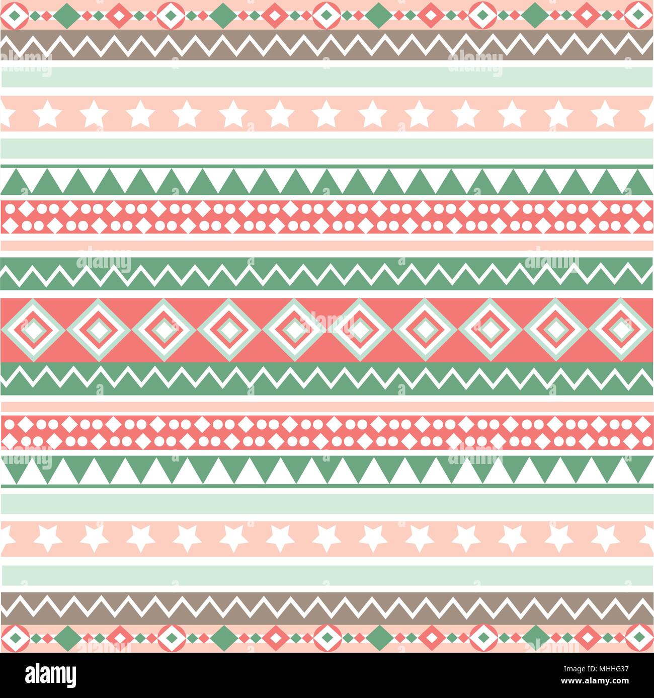 Ethnic striped seamless pattern geometric design Stock Vector