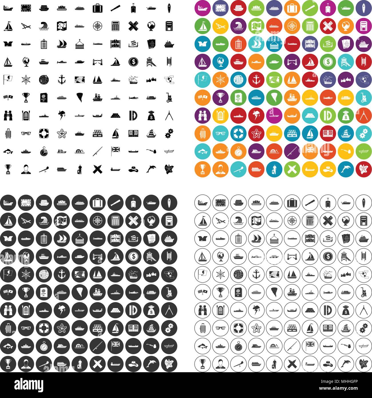 100 shipping icons set vector variant Stock Vector Image & Art - Alamy