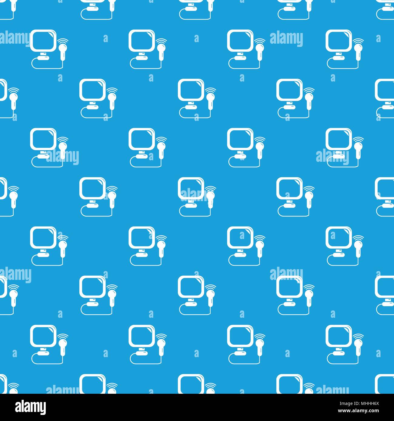 Ultrasound pattern vector seamless blue Stock Vector