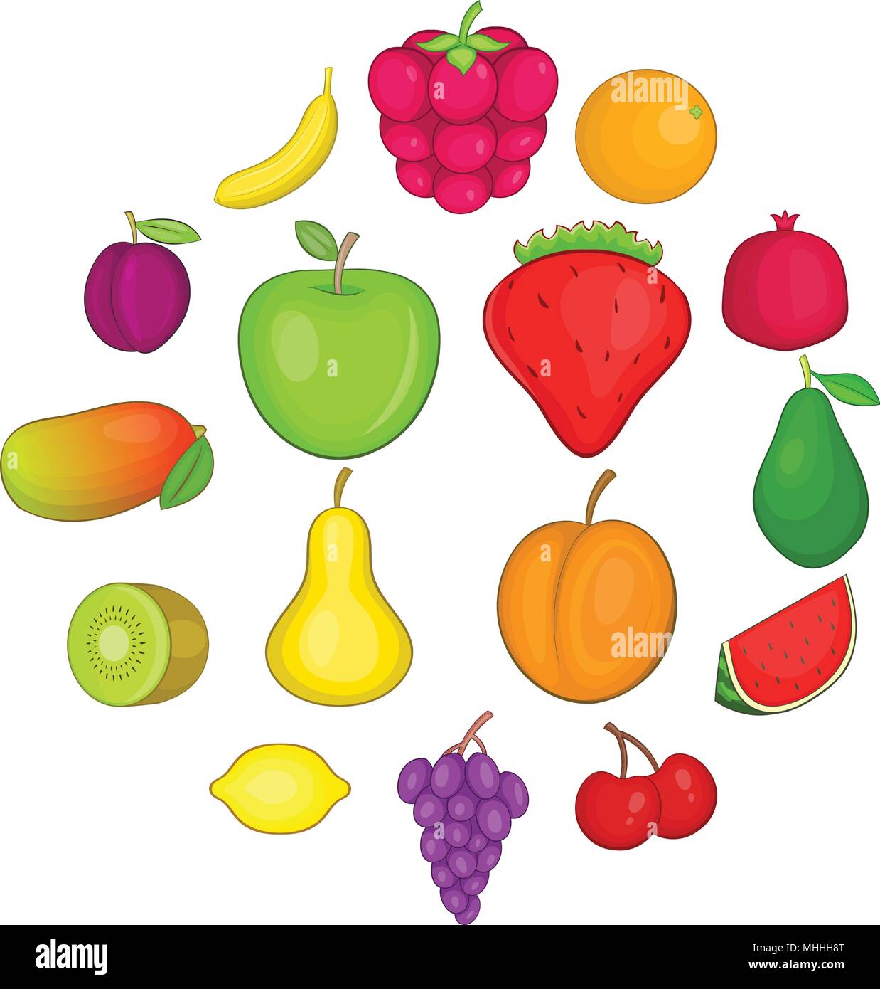 Fruit icons set, cartoon style Stock Vector Image & Art - Alamy