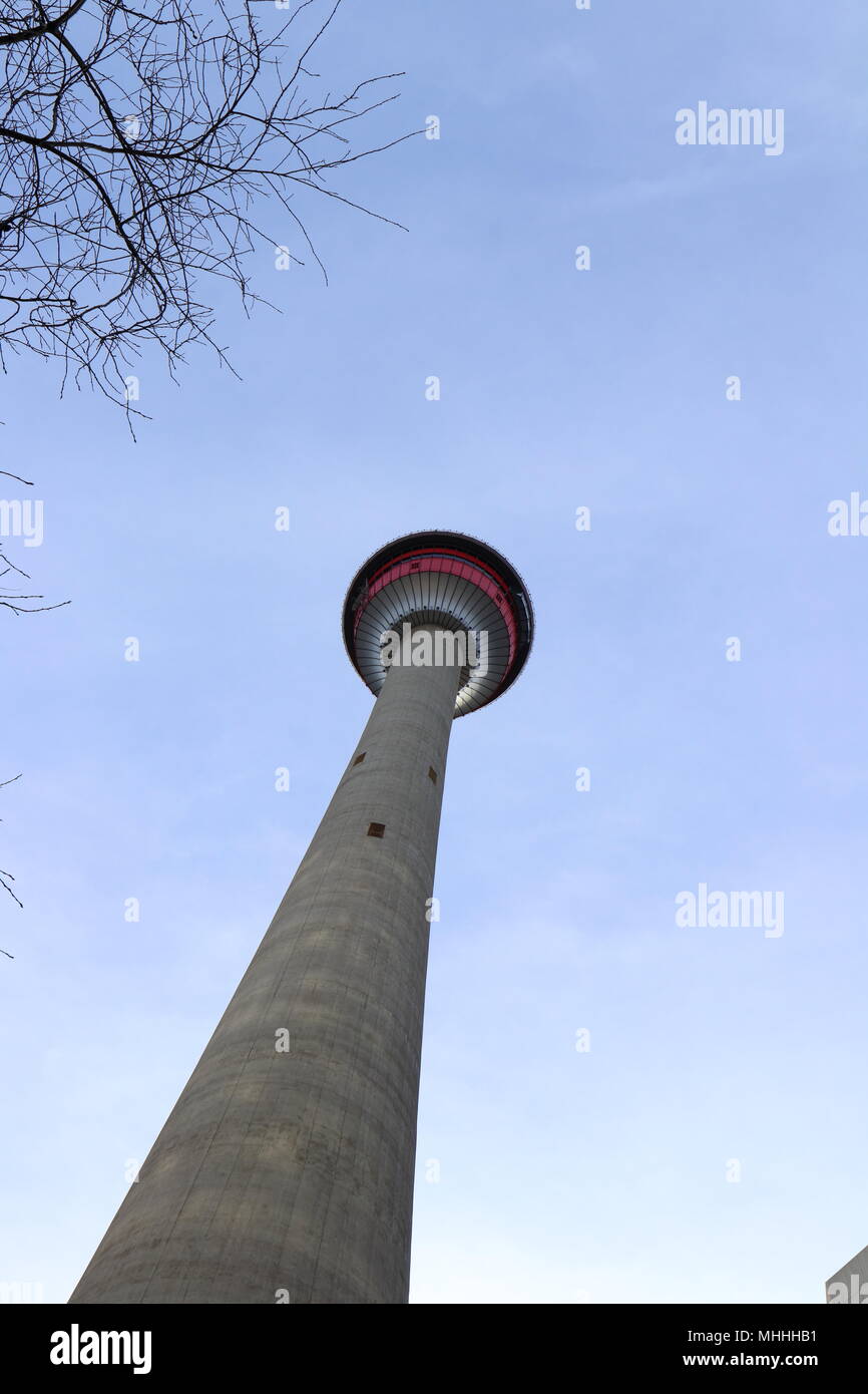 Calgary Tower from below Stock Photo Alamy