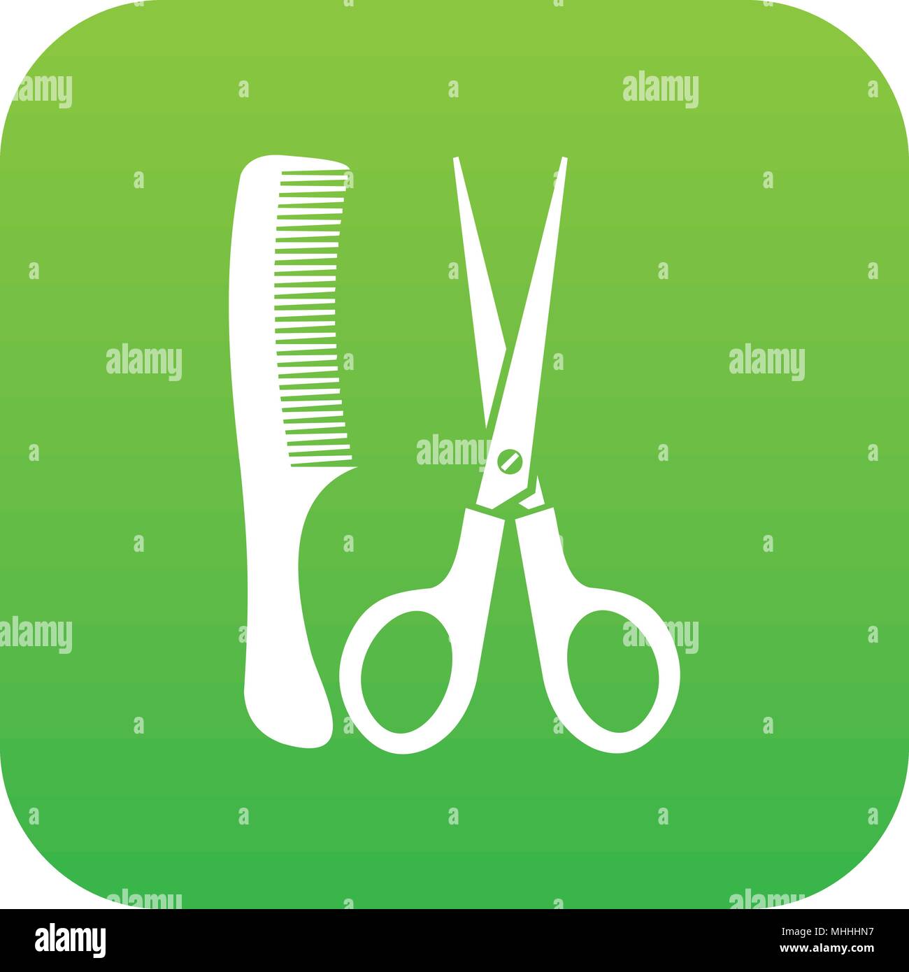 Scissors and comb icon digital green Stock Vector Image & Art Alamy