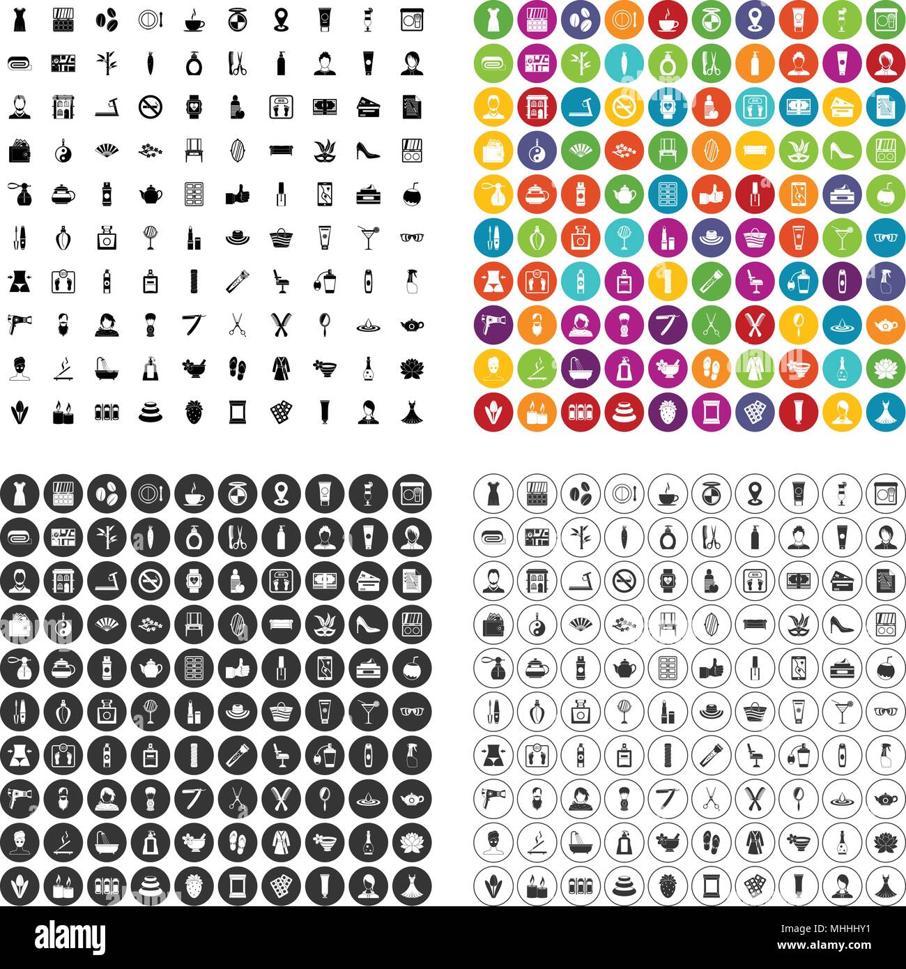 100 beauty salon icons set vector variant Stock Vector Image & Art - Alamy