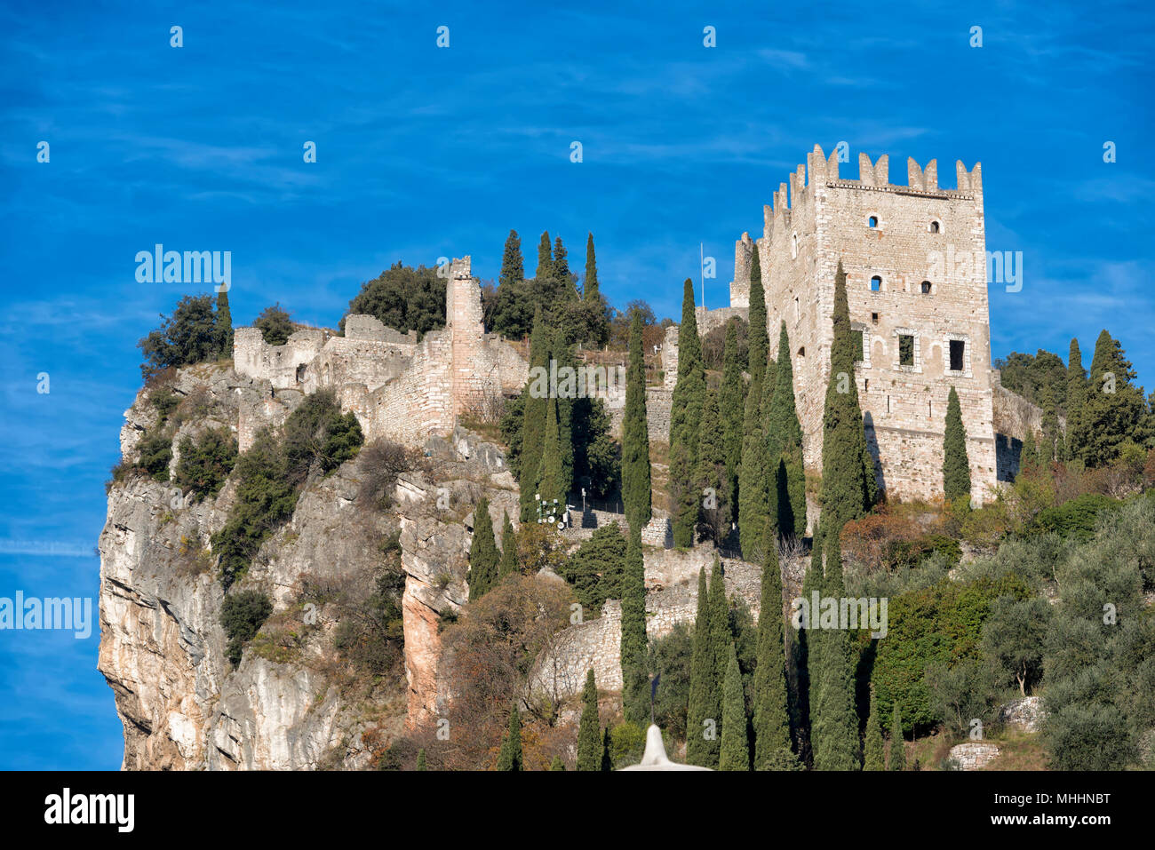 Arco Medieval Castle on the top of the rock Stock Photo - Alamy