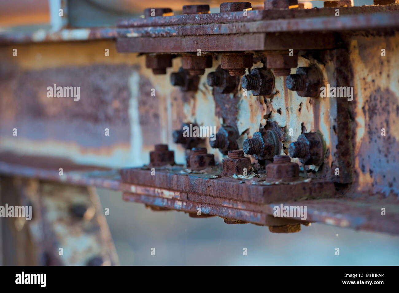 Giant Hexagonal bolts on iron bridge Stock Photo - Alamy