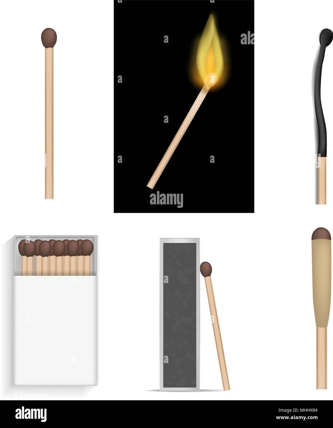 Safety match ignite mockup set, realistic style Stock Vector Image & Art Alamy