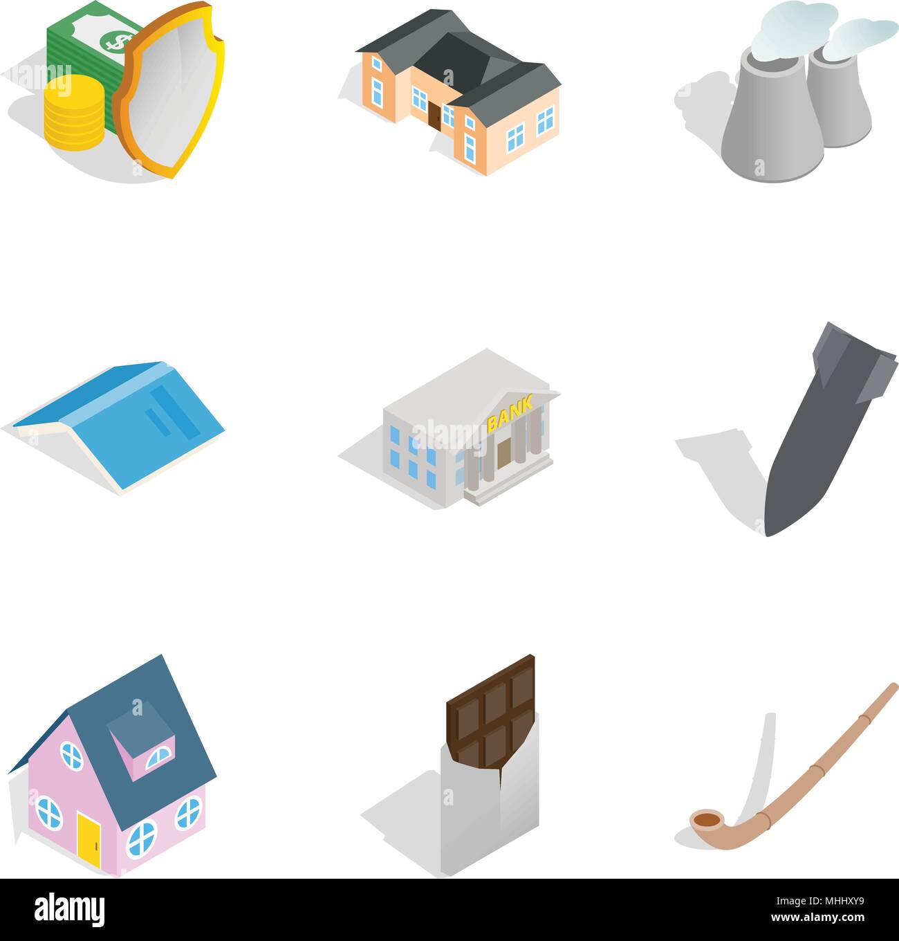 Fund available icons set, isometric style Stock Vector