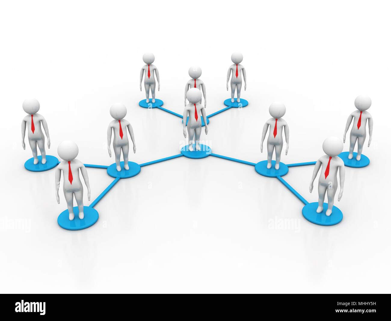 3d rendering business network concept, social networking concept Stock Photo