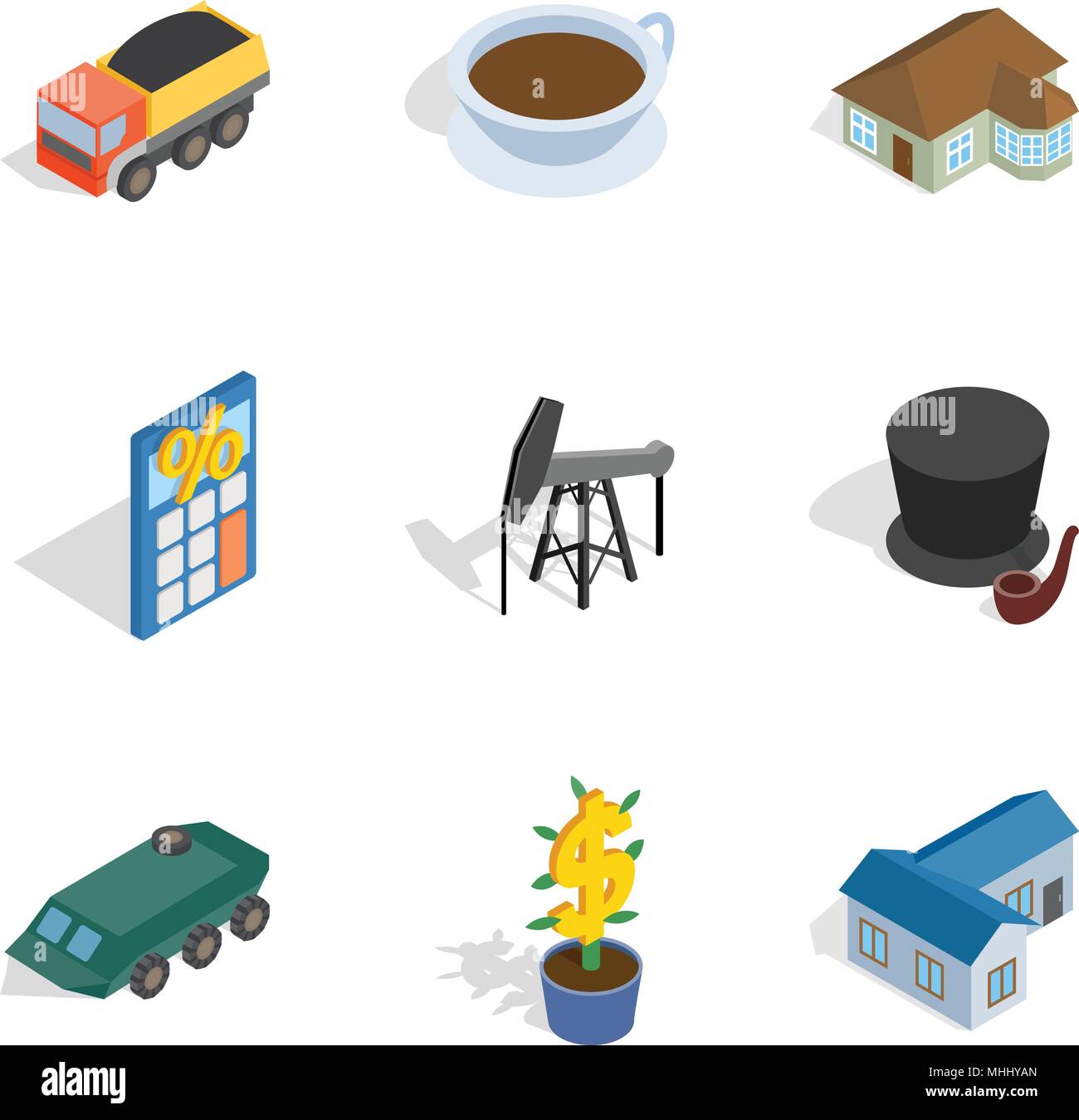 Requirement icons set, isometric style Stock Vector