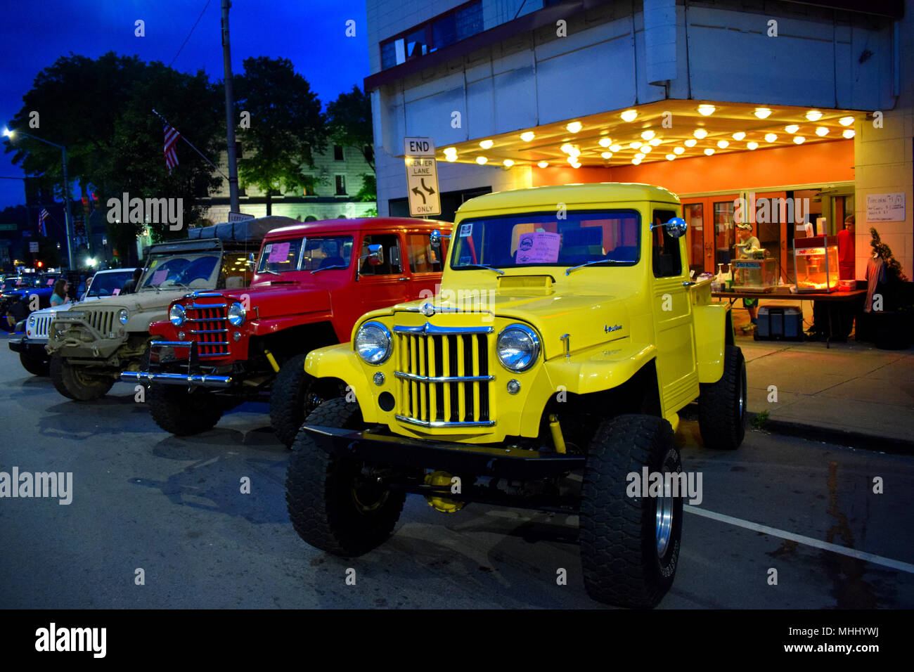Jeeps lined up at Bantam Jeep Festival Stock Photo