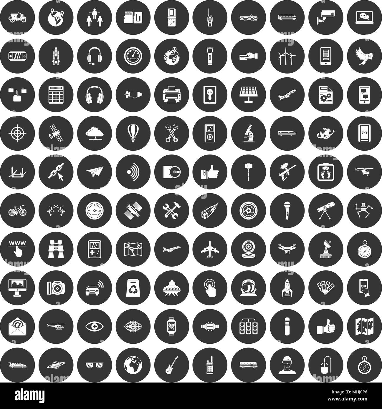 100 wireless technology icons Black and White Stock Photos & Images - Alamy