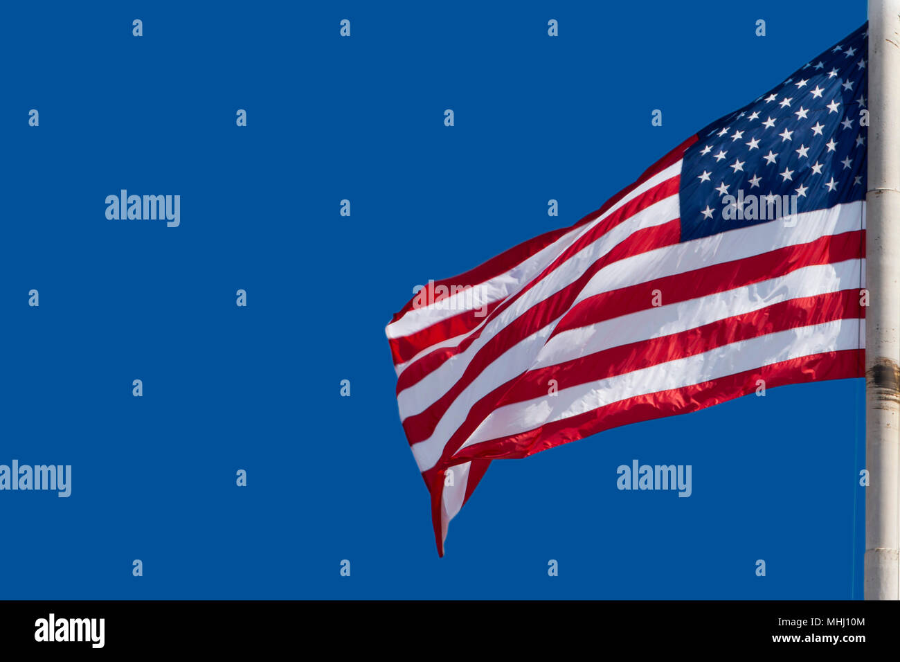 Usa American flag stars and stripes on the blue sky background Stock ...