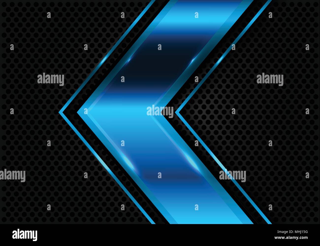 Abstract blue arrow on dark circle mesh design modern futuristic vector ...
