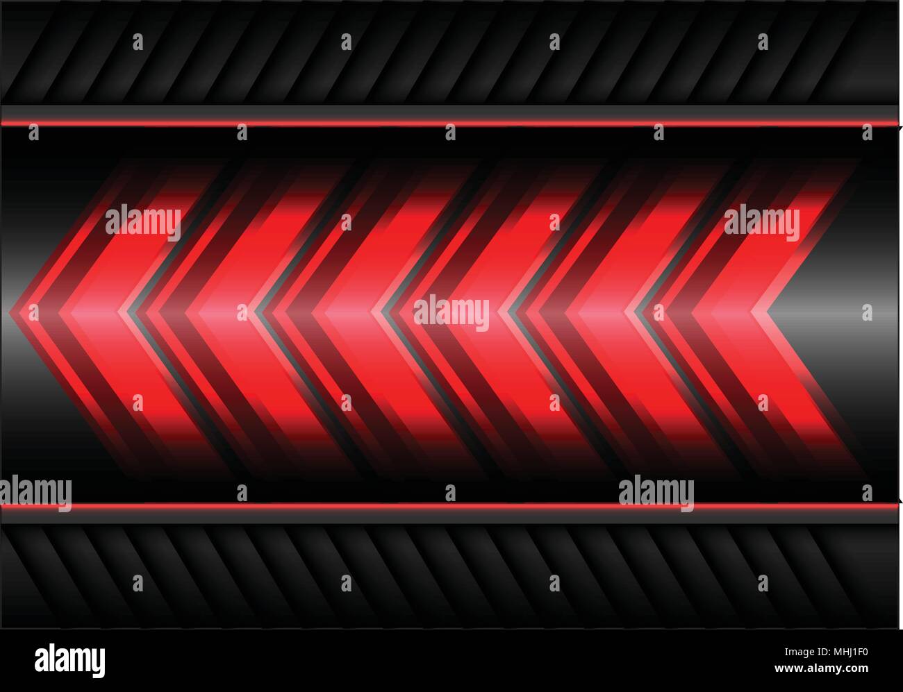 Abstract red arrow light power speed on gray metal design modern ...