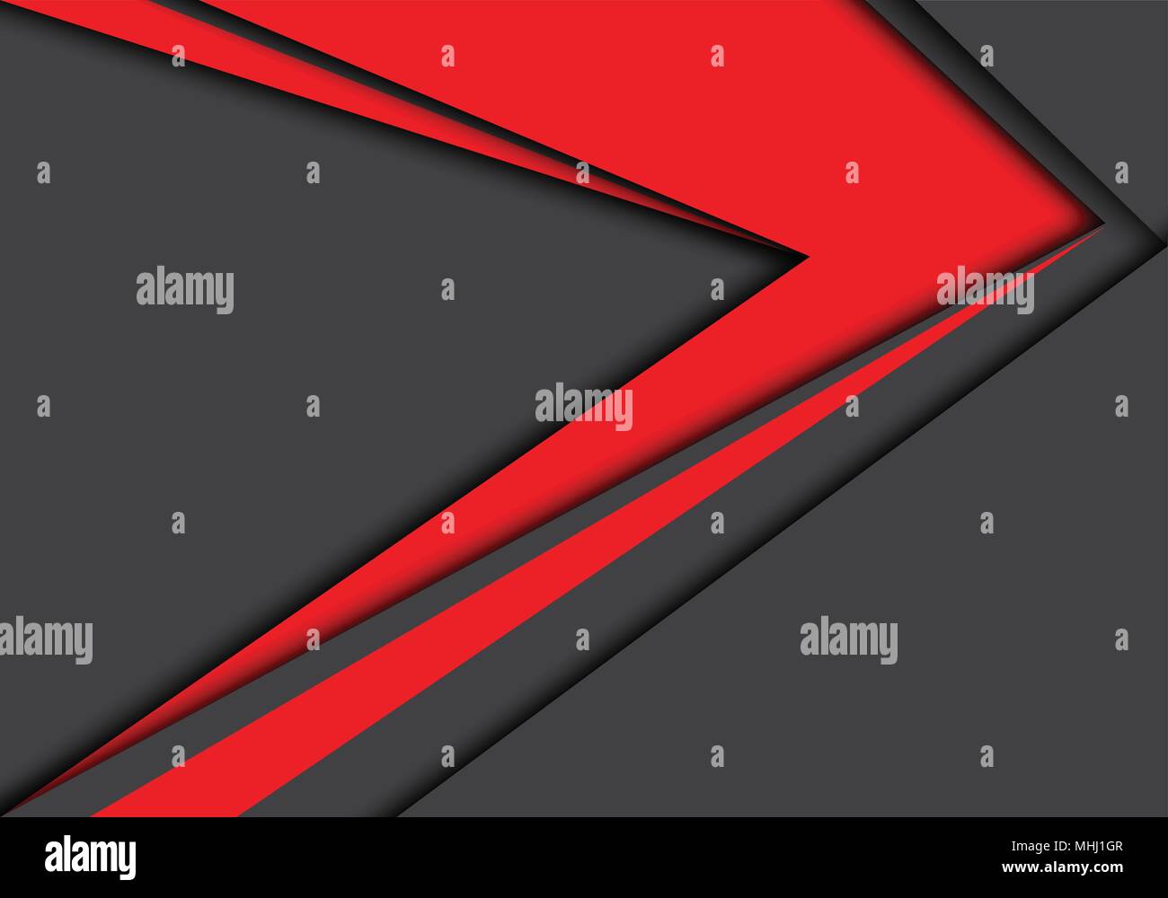 Abstract red arrow speed on gray design modern futuristic background ...