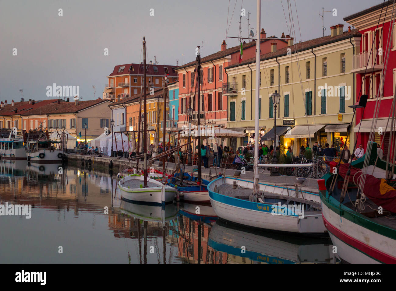 View of Porto Canale, the central canal in the beautiful town of cesenatico,  on the adriatic coast in italy Stock Photo - Alamy