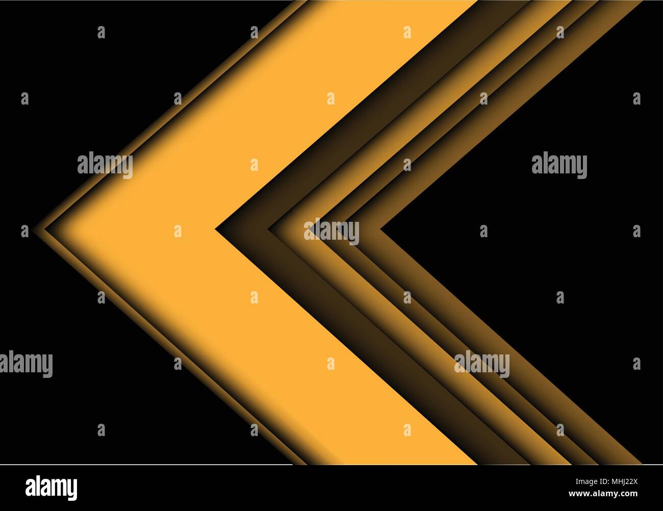 Abstract yellow arrow on black design modern futuristic background ...