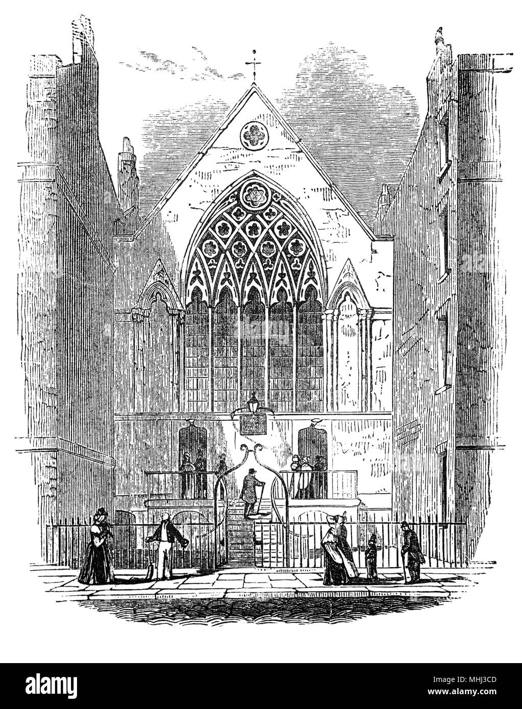 The Chapel of Ely Palace or Ely House, London townhouse of the Bishops of Ely from 1290 to 1772. On 17 October 1546, James Butler, 9th Earl of Ormond, a powerful Munster landowner who had served in the household of Cardinal Wolsey in his youth, crossed the quarrelsome Lord Deputy of Ireland, Sir Anthony St Leger, who was visiting London with his household. They were invited to dine at Ely Palace, where Ormond was poisoned along with his steward and 16 of his household, it was widely assumed, at the instructions of St Leger. Stock Photo