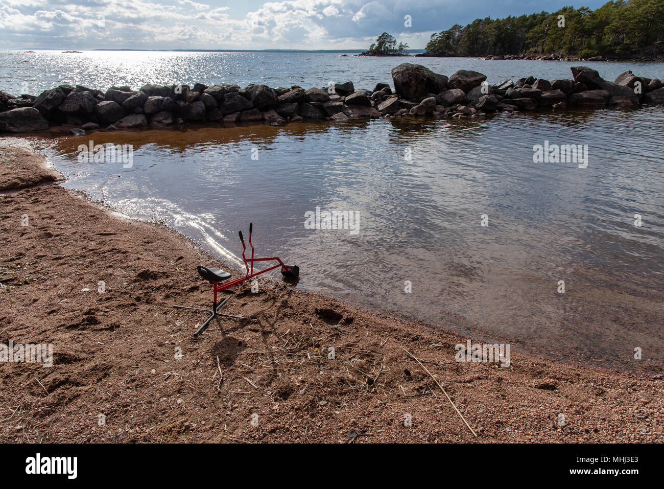 Excavator digging sand on beach hi-res stock photography and images - Alamy