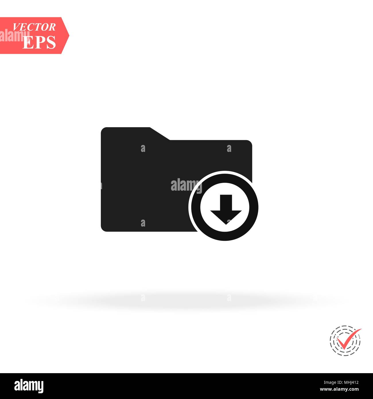 Download arrow with folder icon. concept web buttons. vector ...