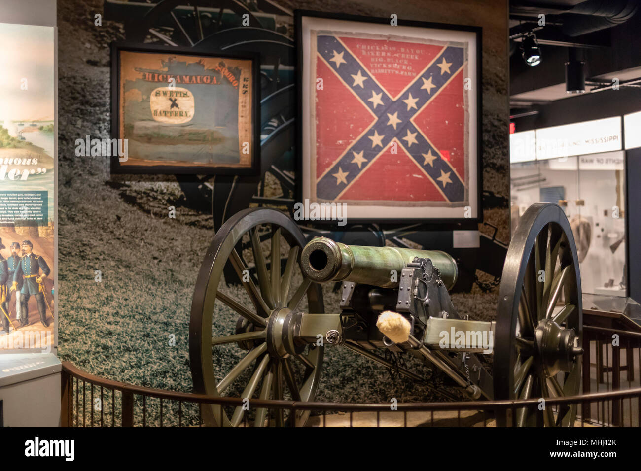 Jackson, Mississippi - A display about the role of artillery in the Civil War at the Museum of Mississippi History. Stock Photo